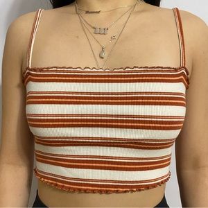 urban outfitters striped cropped tank top